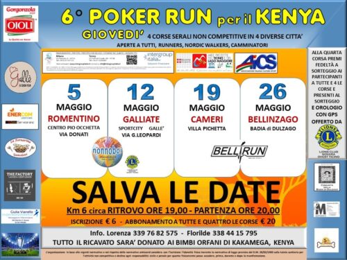 6° Poker Run per il Kenya 2022