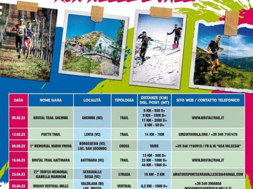 Valsesia Valsessera – Run nelle 2 valli – calendario gare 2023